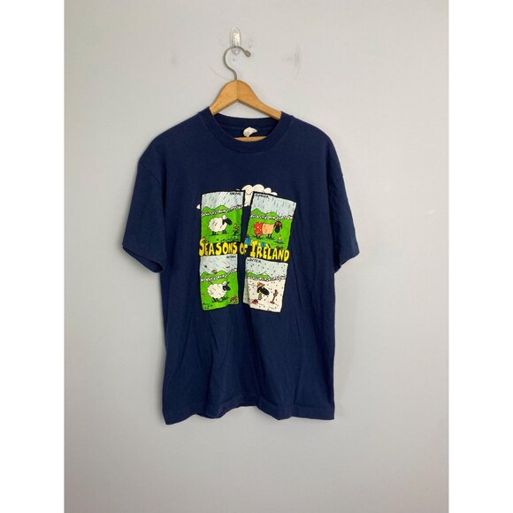 Vintage Sheep T-shirt, Seasons of Ireland, Size Large, 90s Funny Animal T-shirt - Picture 8 of 8